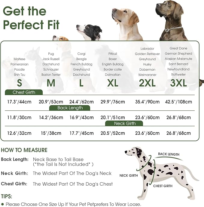 Queenmore Dog Jackets for Large Dogs, Dog Coat with Harness Built-in, Thick Fleece Lining Waterproof Jacket for Large Breeds, Back Zipper Pet Winter Jacket for Retriever, Labrador, ArmyGreen XL