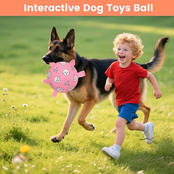 Dog Soccer Ball, Dog Toy Soccer Balls with Grab Tabs, Herding Ball for Dogs, Water Pool Dog Toys for Indoor/Outdoor Play – Great Dog Birthday Gift for Medium & Large Dogs, 8 Inch