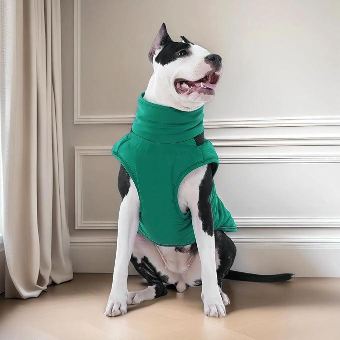 Kuoser Dog Jacket, Warm Dog Coat with Harness Built in for Small Dogs, Puppy Winter Jacket Pet Clothes for Cold Weather, Windproof Doggie Winter Vest for Chihuahua Yorkie, Green XS