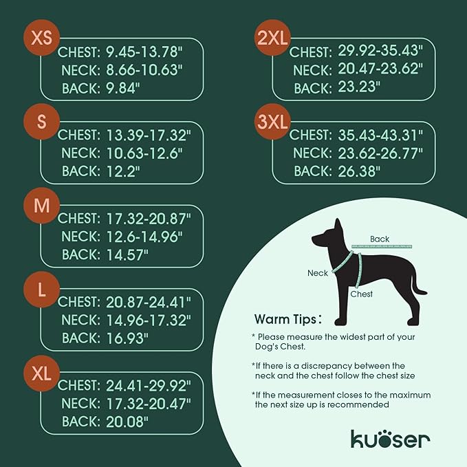 Kuoser Dog Coat Large, Cold Weather Reflective Waterproof Dogs Jacket with Warm Fleece Lining, Turtleneck Dog Winter Coat with Zipper, Doggy Snow Jacket Pet Coats for Small Medium Large Dogs, Red L