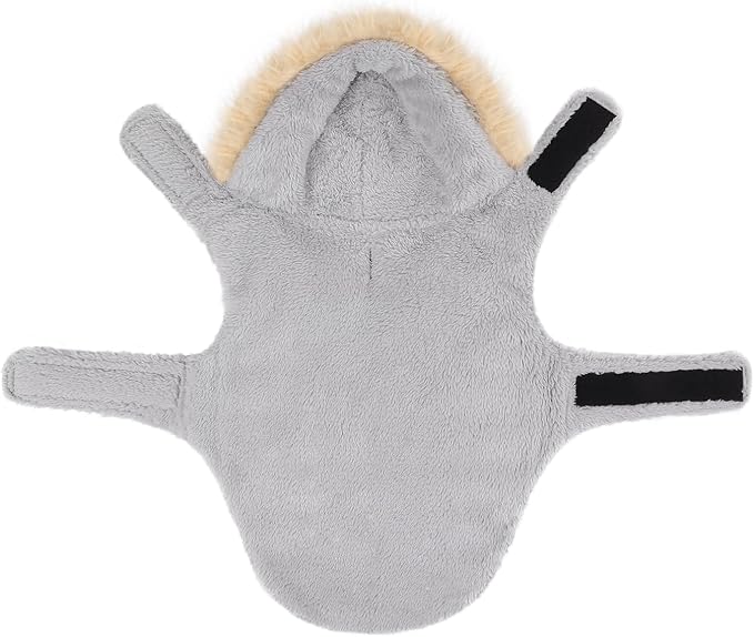 HDE Dog Puffer Jacket Fleece Lined Warm Dog Parka Winter Coat with Harness Hole Pastel Rainbow - M