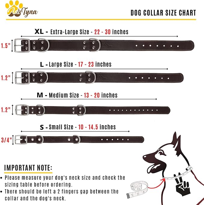 Heavy Duty Black Leather Dog Collar - Soft and Strong Dog Collar for Puppy or Small Breeds (Small: Fit 10" - 14.5" Neck, Black)
