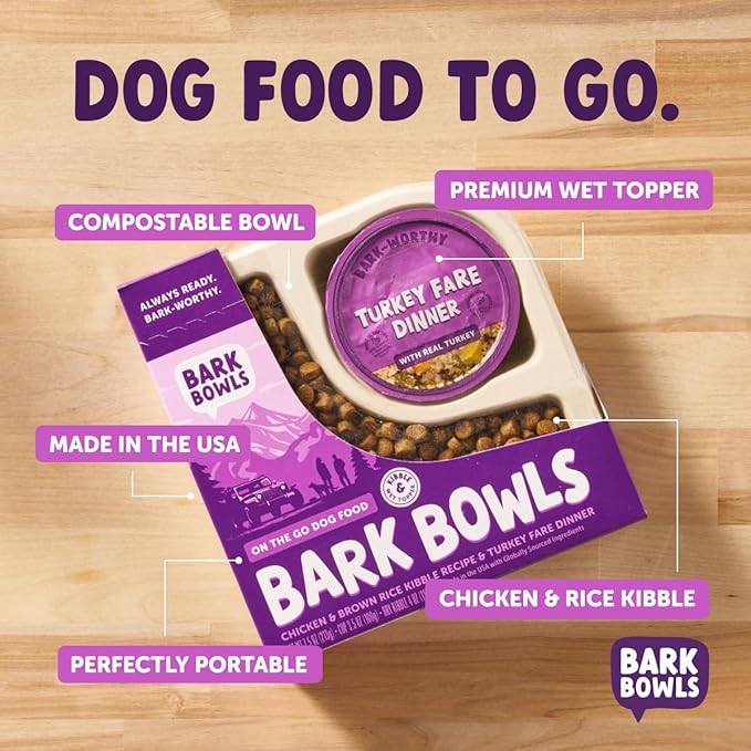 On The Go Dog Food, Turkey Fare Dinner - 7.5 oz Trays (6 Count), Made in The USA with Real Turkey