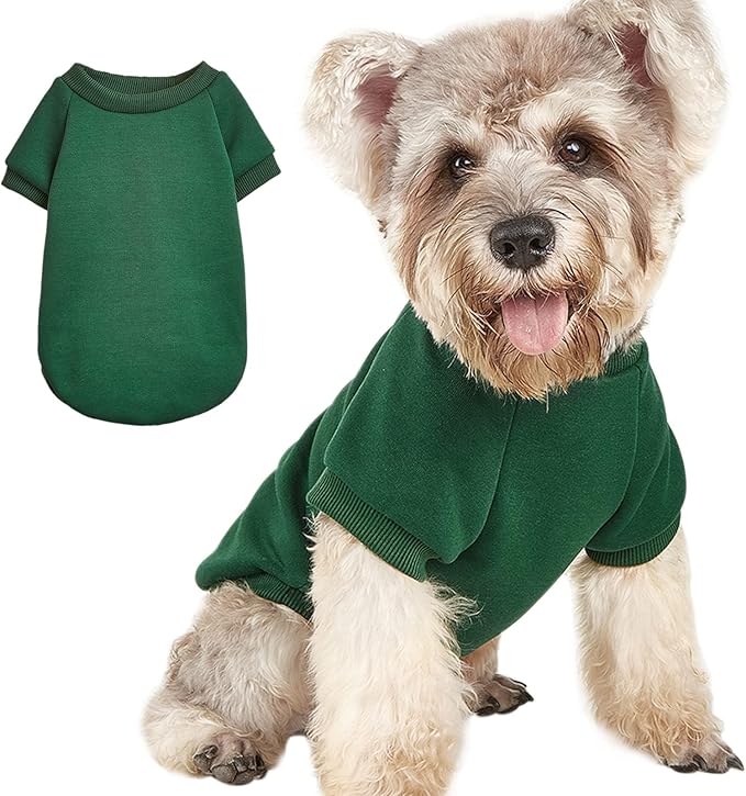 Puppy Sweater for Small Dogs Clothes Warm Winter Cat Clothe Pet Sweatshirt Knitwear Doggie Kitten Clothing, Green, X-Small