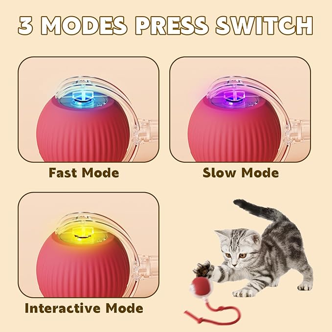 Chewie Viral 360 Smart Automatic Rolling Pet Ball - Interactive Dog & Cat Toy (Green)