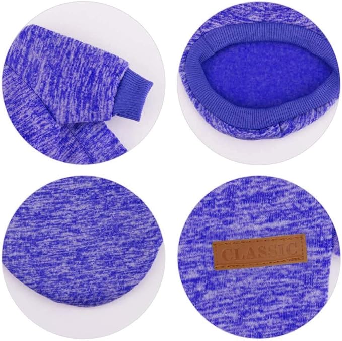 Idepet Pet Dog Classic Knitwear Sweater,Soft Fleece Coat for Small,Medium,Large Dog,Warm Pet Dog Cat Clothes,Soft Puppy Customes (S, DarkBlue)