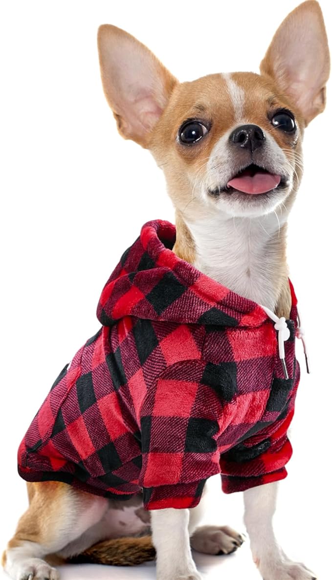 SlowTon Dog Hoodie Tie Dye - Warm Dog Sweater Hoodies with Pocket, Fall Winter Dogs Coat Jacket Pet Outfit Puppy Hooded Sweatshirt Clothes for Small Medium Large Dogs Boy Girl (Red, M)