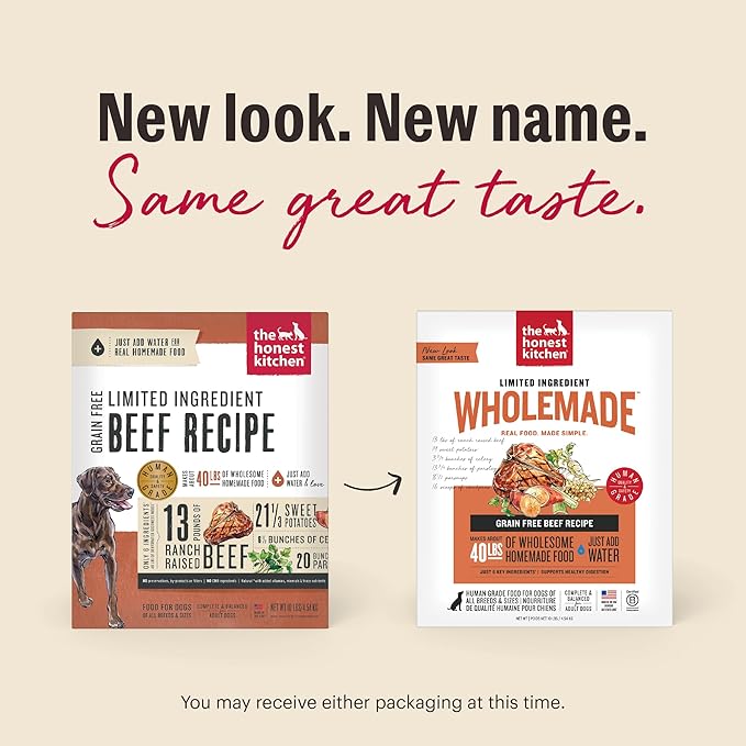 The Honest Kitchen Wholemade™ Limited Ingredient Beef Dog Food, 10 lb Box