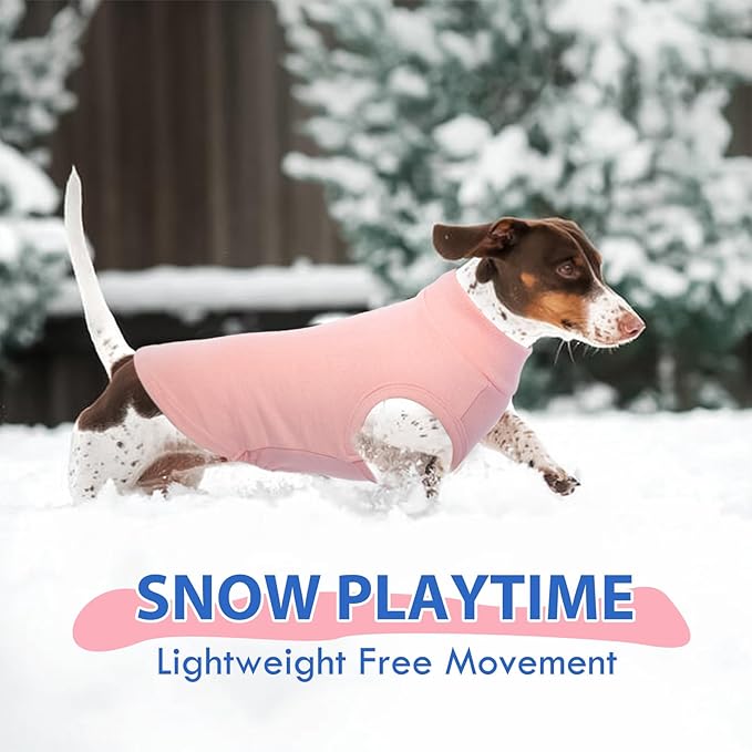 Fleece Sweater for Smalll Dogs - Pink, M - Pullover Vest | Stretchable Warm Sweatshirt, Lightweight Winter Jacket for Free Movement,Seasonal Dog Clothes,Shih Tzu, Papillon