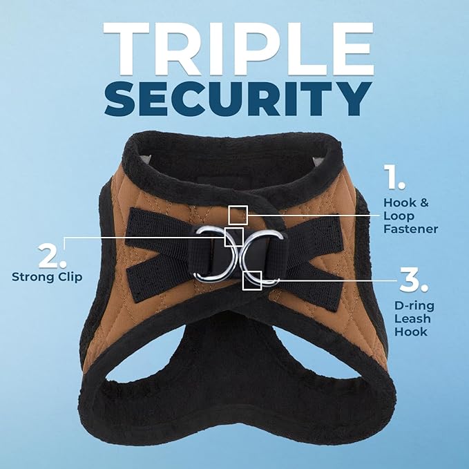 Best Pet Supplies - All Weather Mesh / Plush, Reflective, No Pull Harness for Small, Medium Dogs, Cats - Secure with Hook & Loop Fastener, Buckle, Double D-Rings - Beige Plush, XL