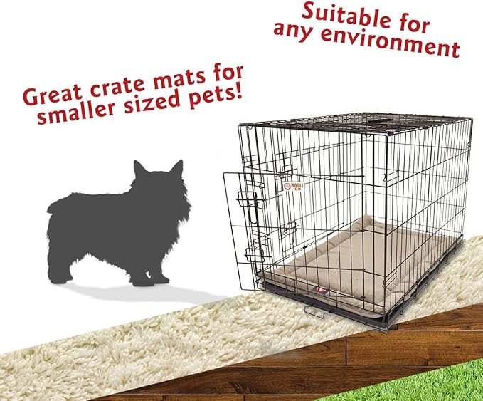 Majestic Pet Orthopedic Memory Foam Dog Crate Mat - Plush Pet Bed Pad for Crates & Kennels | USA Crafted | 24"x18" Villa Pearl