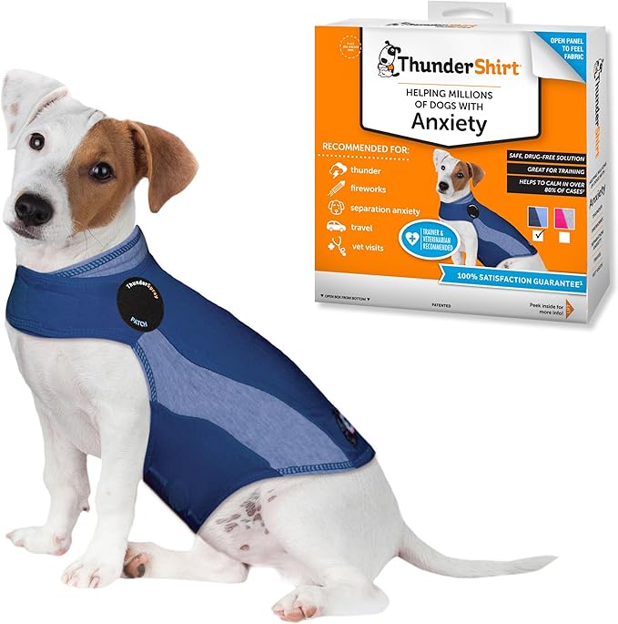 ThunderShirt for Dogs, Small, Blue Polo - Dog Anxiety Relief Calming Vest