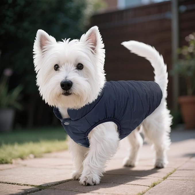 ASENKU Dog Winter Coat - Waterproof Windproof Dog Jacket, Warm Snowproof Doggie Puffer Vest for Cold Weather, Lightweight Snow Coats for Small Medium Large Dogs(M, Blue)