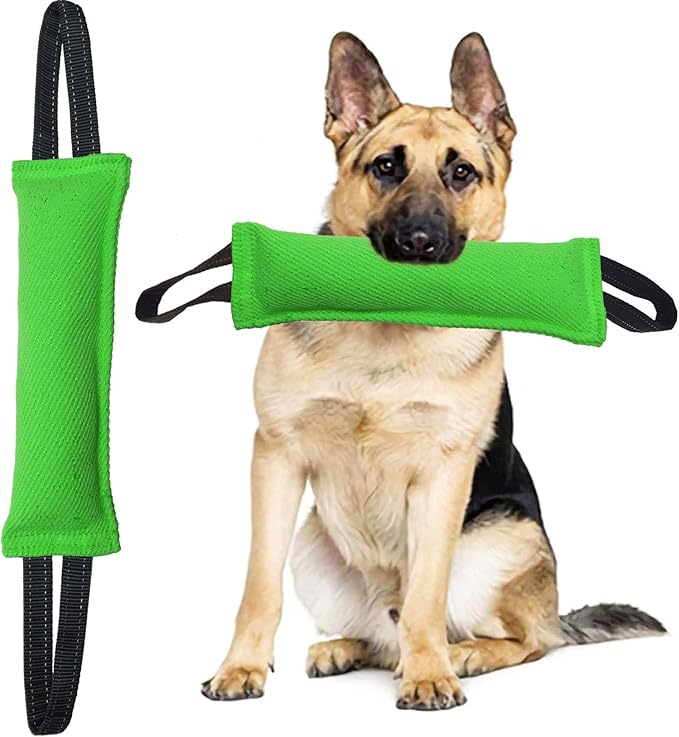 Clysrou Dog Tug Toy Tough Jute Bite Pillow Lasting Training Equipment Puppy to Large Dogs Interactive