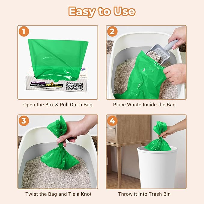 Odor-Sealing Dog Poop Bags M, 220 Count | Unscented & Durable Disposable Waste Bags for Pet Waste, Home & Travel Use (Green)