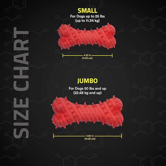 Playology Dog Toys | Puppy Toy Teething Bone Designed for Young & Active Dogs | Jumbo Beef Scented Toy Made from Non Toxic Materials