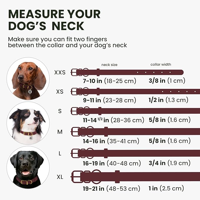 BronzeDog Rolled Leather Dog Collar with QR ID Tag, Adjustable Soft Round Collars for Small Medium Large Dogs Puppy (11" - 14 1/2" Neck Size, Burgundy)