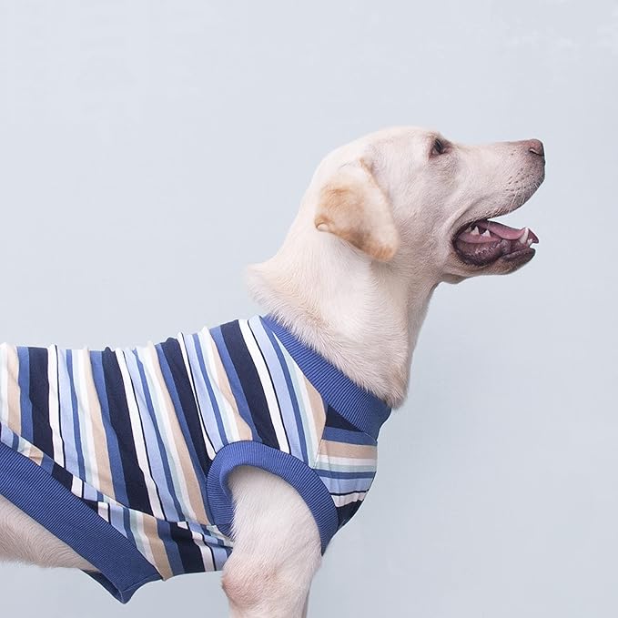 Extra Large Dog T Shirts Clothes Sleeveless Tank Top Vest for Labrador Rottweiler Great Dane, Blue, 3X-Large