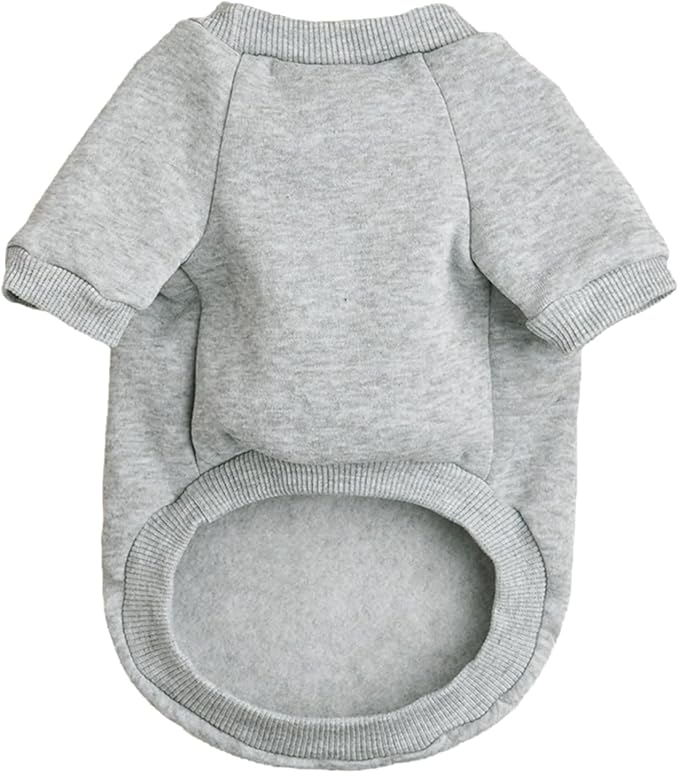 Puppy Sweater for Small Dogs Clothes Warm Winter Cat Clothe Pet Sweatshirt Knitwear Doggie Kitten Clothing, Grey, Small