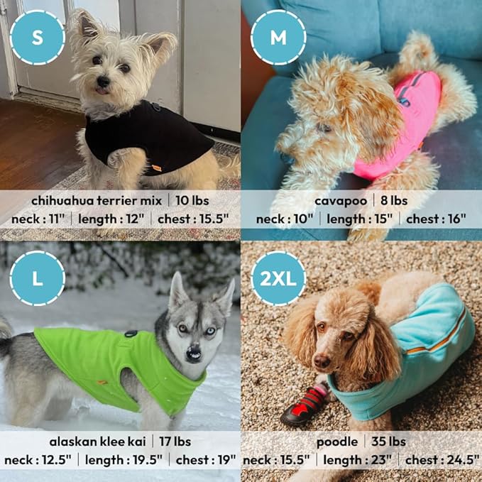 Gooby - Zip Up Fleece Vest, Fleece Jacket Sweater with Zipper Closure and Leash Ring, Black, Small