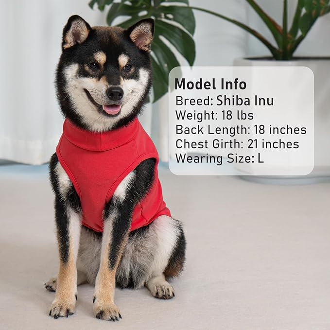 KYEESE 2Pack Dog Sweater Warm Dog Sweaters for Medium Dogs Girl Turtleneck Pet Coat Warm Lightweight Dogs Clothes Soft Pets Fleece Sweater Comfy Sleeveless Doggie Sweatshirt Red,2XL