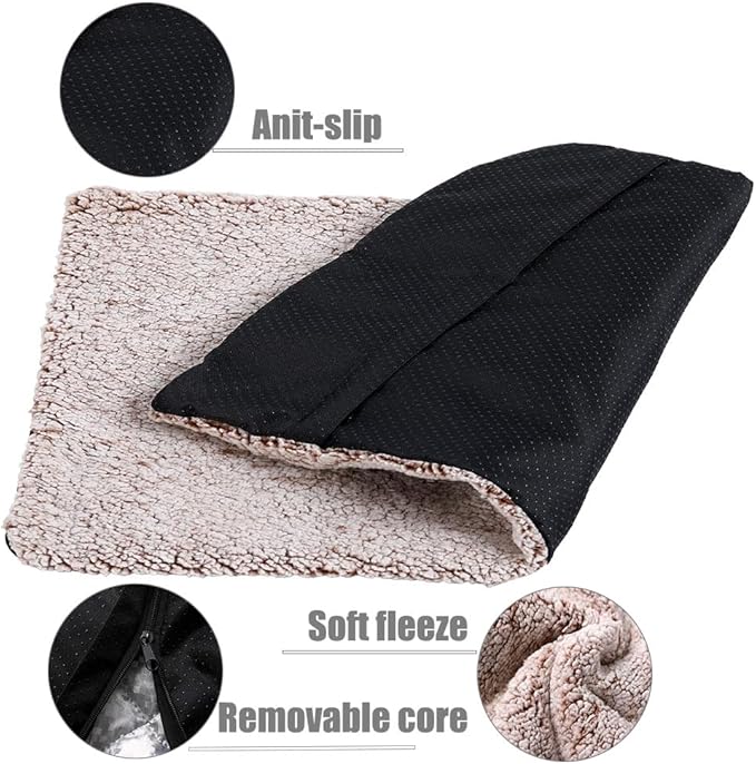 heated cat bed Self Warming Cat Bed Self Heating Cat Dog Mat Advanced Extra Warm Thermal Pet Pad for Indoor Outdoor Pets with Removable Cover Non-Slip Bottom Washable Non Electric brown 23.6*35.4inch