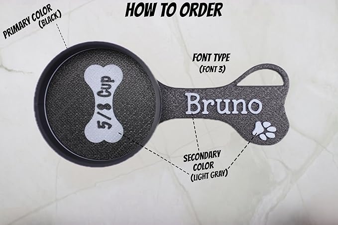 Personalized Dog Food Scoop Custom Scooper Pet Kibble Scoop Food Dispenser Dog Measuring Cup Custom Pet Accessories Gift Idea For Dog Lover (12oz - 1.5cup)
