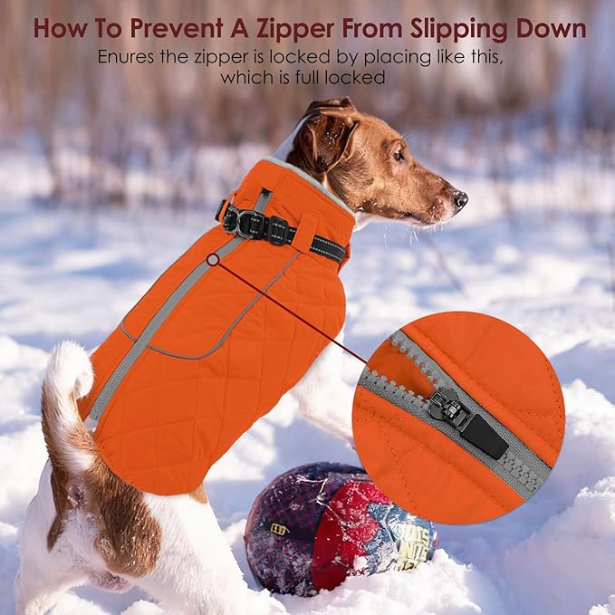 AOFITEE Winter Jacket for Extra Large Dogs, Warm Turtleneck Dog Coat with Back Zipper, Waterproof Dog Puffer Coat for Large Dogs,Winter Jacket Warm Snowsuit for Border Collie, Golden Retriever