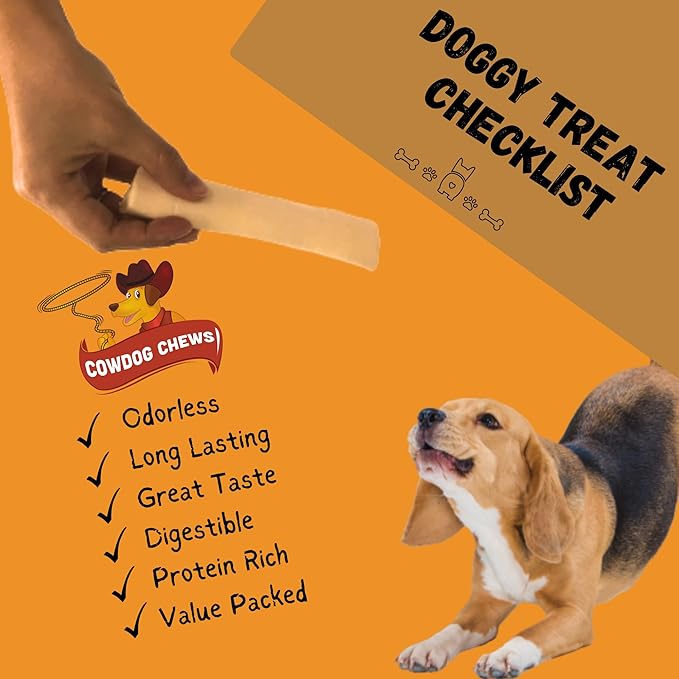 Cowdog Chews Rawhide Gourmet Meaty Rolls 7-8" (20 Count) – Premium Dog Treats with Savory Beef Filling, Long-Lasting Chew for Aggressive Chewers, High-Protein, Natural Ingredients
