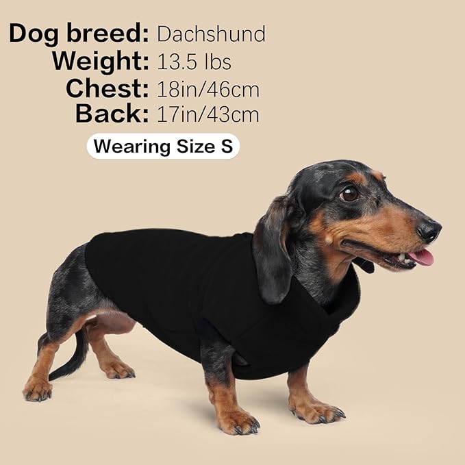 FUAMEY Dog Fleece Vest for Large Dogs,Warm Stretchy Dog Sweatshirts Pullover with Leash Hole Dogs Sweater Soft Pet Turtleneck Cozy Pet Vest Lightweight Sleeveless Black L