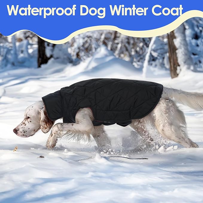 MIGOHI Reversible Dog Coat, Windproof Waterproof Warm Jacket for Cold Weather, British Style Plaid, Small Medium Large Dogs, Green, S