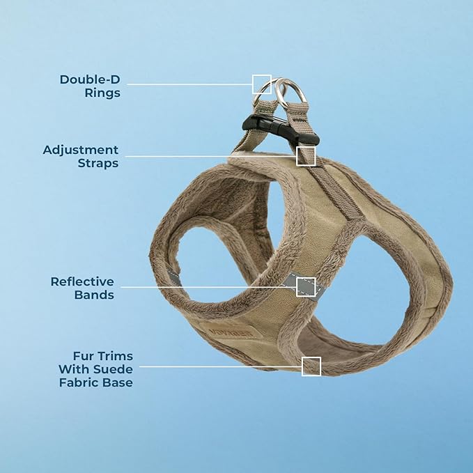 Voyager Step-In Plush Dog Harness – Soft Plush, Step In Vest Harness for Small and Medium Dogs by Best Pet Supplies - Harness (Latte Suede), XL (Chest: 20.5 - 23")