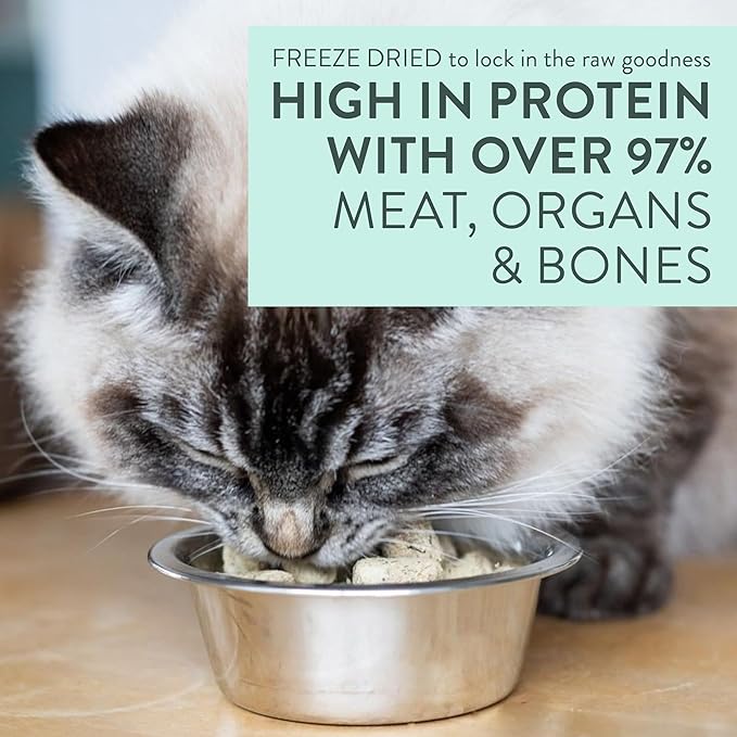 The New Zealand Natural Pet Food Co Meow Freeze Dried Cat Food - Wild Venison Recipe, High Protein Treats, Meals & Toppers, Dry Cat Food, 1.76 oz