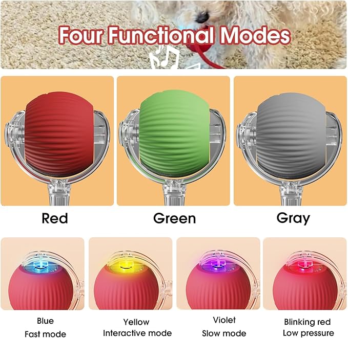 Interactive Cat Toys Ball,Movable Cat Toys, Smart 360° Automatic Rolling Pet Ball, USB Rechargeable, Ideal Christmas Pet Gift, Relieves Boredom for Indoor Cats