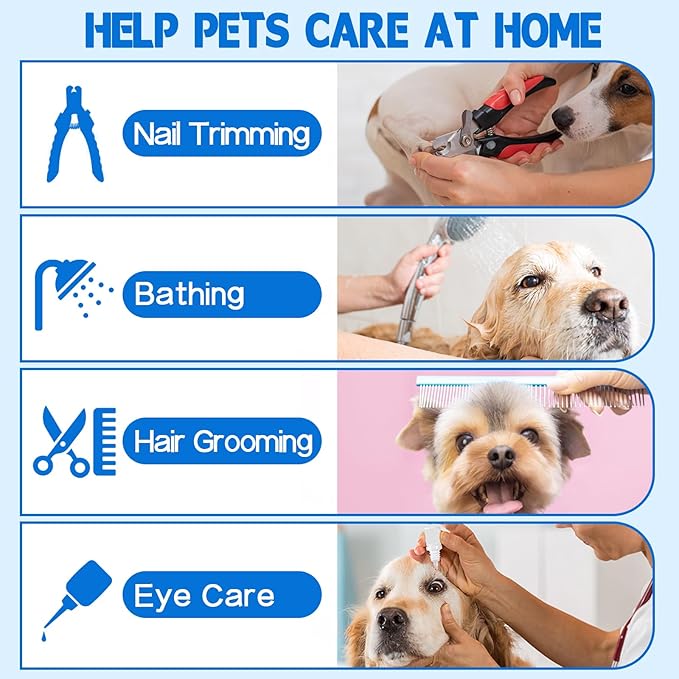 Supet Dog Grooming Hammock, Dog Hanging Harness for Nail Trimming Doorframe, Pet Holder Restraint for Clipping Nails, Pet Hoist Sling for Cutting Nails, Ear & Eye Cleaning, Medicine at Home (XL)