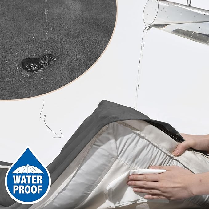 Comfort Expression Orthopedic Dog Bed for Large Dogs 38x25 Inch, Waterproof Supportive Egg Crate Foam Large Pet Bed with Removable Bolsters, Dog Couch with Washable Cover & Non-Slip Bottom, Dark Grey