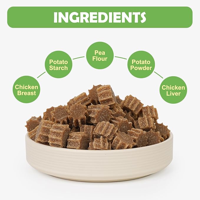 MON2SUN Grain-Free Soft Dog Treats, Gear-Shaped Training Treats for Puppy to Senior, Chicken Flavor, Low Calorie & Gluten-Free, 10.6 oz