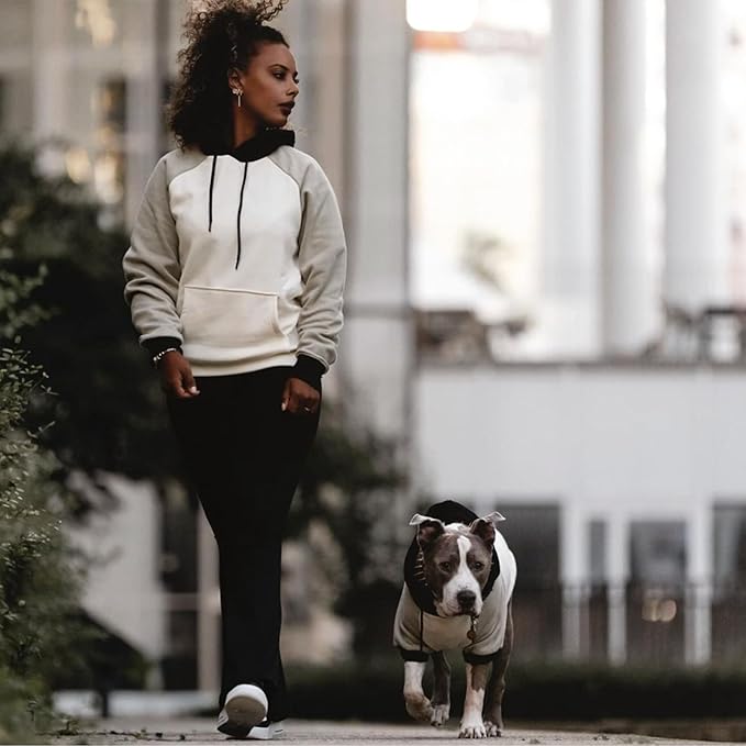 Spark Paws Dog Hoodie – Premium Dog Sweater for Small, Medium, and Large Dogs | Warm Outfits for French Bulldogs, Pitbull, Puppy, Winter Jacket Alternative - Olive Cream - M