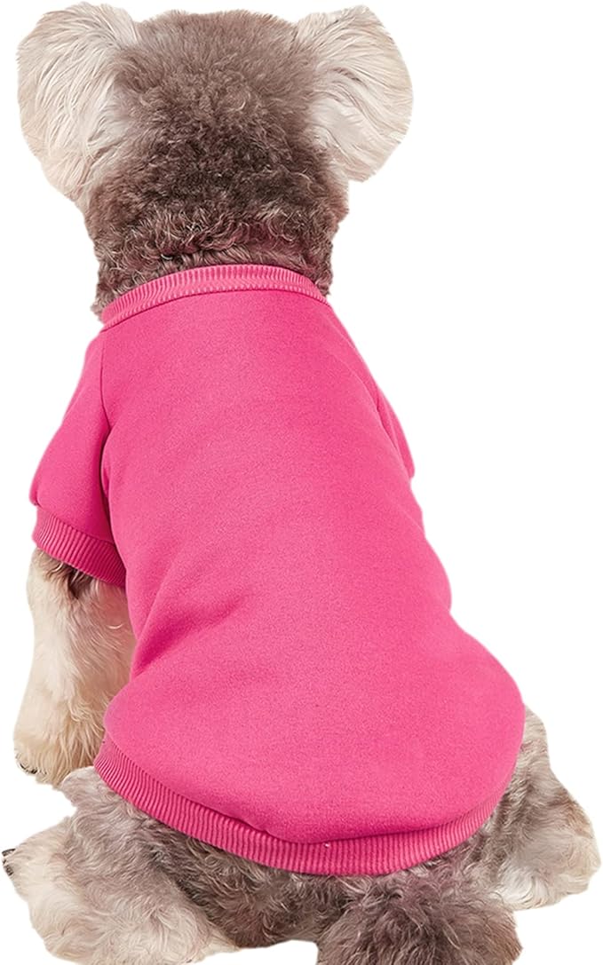 Puppy Sweater for Small Dogs Clothes Warm Winter Cat Clothe Pet Sweatshirt Knitwear Doggie Kitten Clothing, Rose, XX-Small