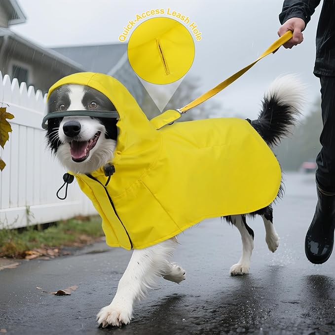 DENTRUN Heavy Duty Dog Raincoat with Hood for German Shepherd, Alaskan Malamute – All-Weather Protection for Hiking, Hunting, Stormy Days – Reinforced Seams, XXXL