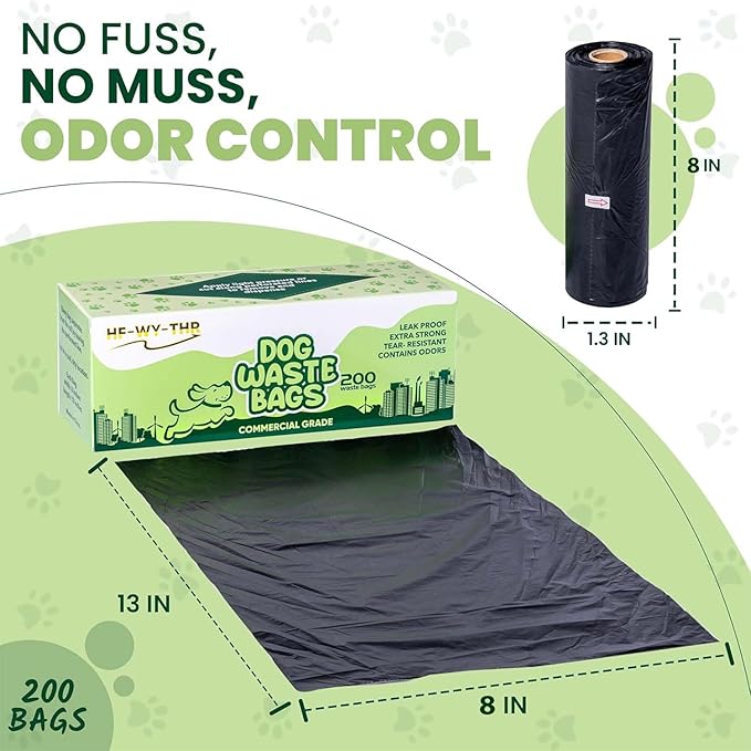 Dog Waste Bags 2000 Count - Thick, leakproof, tear-resistant replacement poop bags for outdoor dispensers