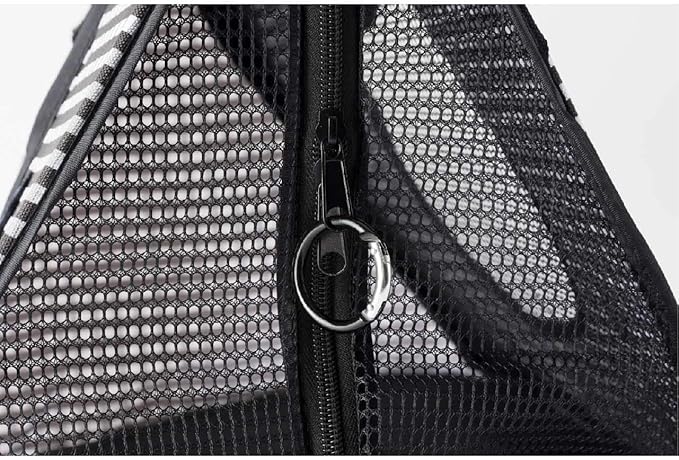 Necoichi Stress-Free Cat Travel Carrier Collapsible Gray White for 2 Cats, for Indoor Cats Small Medium Large Cats(Black)