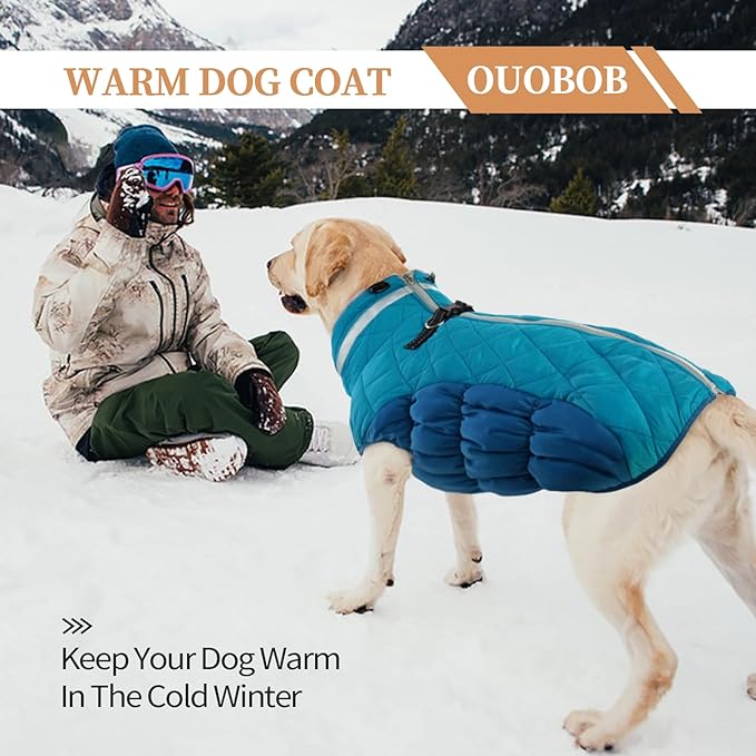 Dog Coats for Large Dogs,XL Dog Coat,Warm Fleece Winter Coat with D-Ring,Back Zipper Pet Jacket for Large Dogs,Waterproof Pet Snow Jacket Clothes Snowsuit Beagle Corgi Border Collie,XL