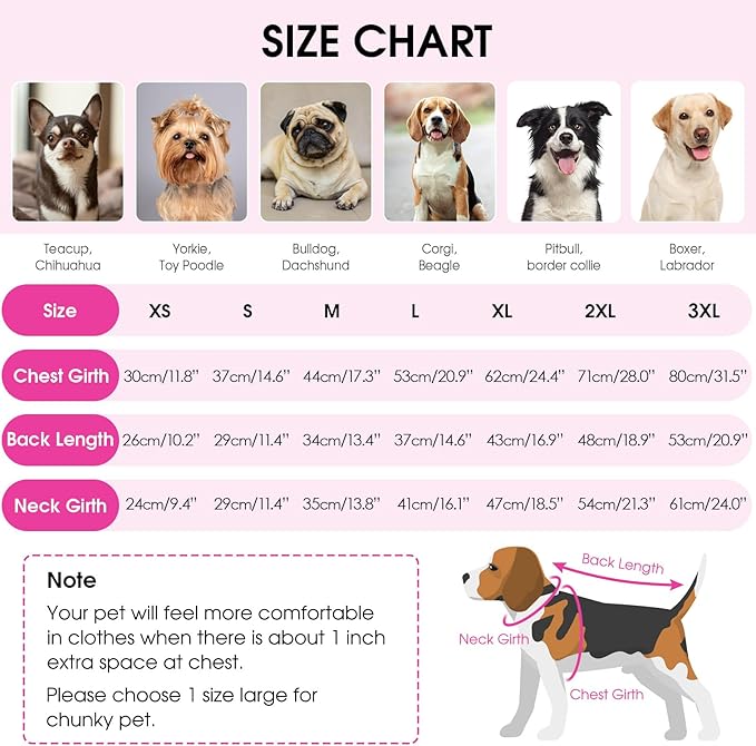 Queenmore Dog Sweaters for Medium Dogs Girl, Waffle Knit Dog Sweater with Long Sleeve, Doggie Kintsweaters, Cat Christmas Sweaters, Fuchsia M