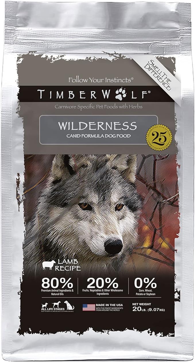 Timberwolf Wilderness Lamb Recipe Dry Dog Food 20lb