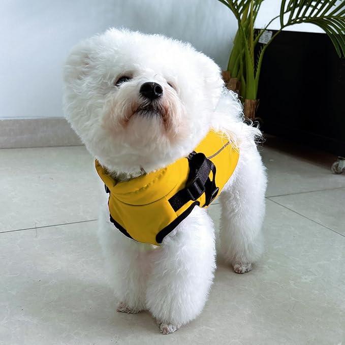 Dog Winter Coat Reflective Water-Resistant Jacket, Fleece Lined Windproof Puppy Coat with Back Zipper & D-Ring, Cold Weather Dog Coats for Small Medium Large Dogs (M, Orange)