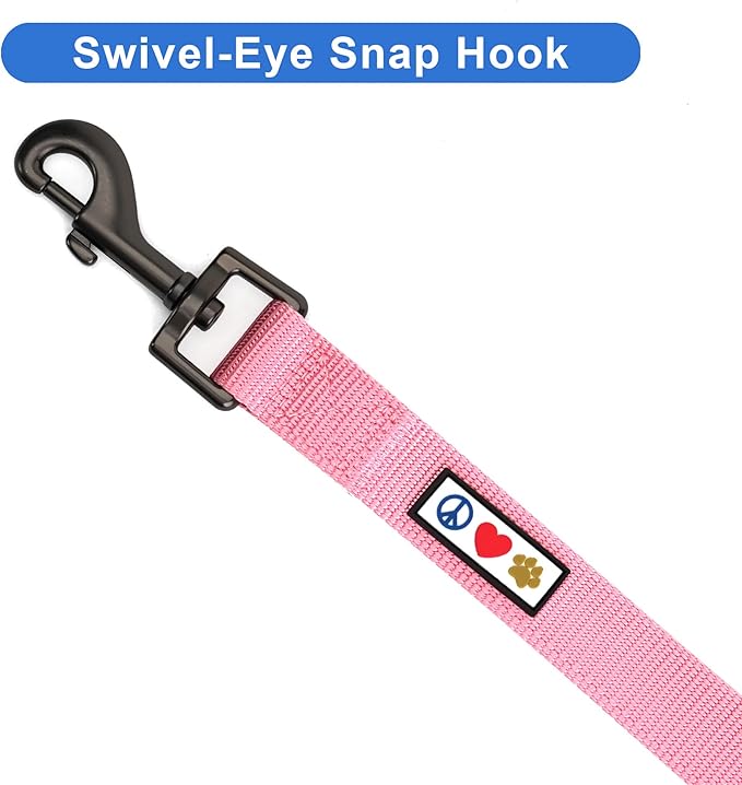 Pawtitas 6 FT Solid Color Leash for Puppy and Dog Training - Extra Extra Small, Millennial Pink