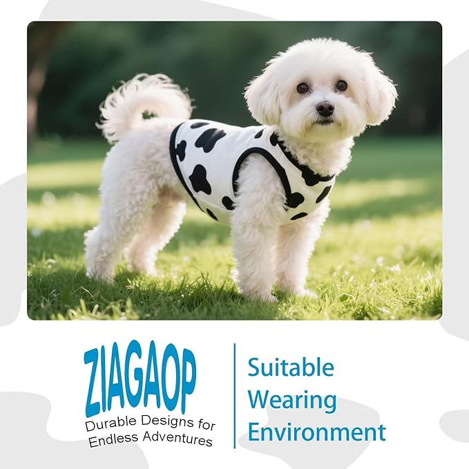 Adorable Cow Print Dog Shirts – Lightweight, Cozy Outfit for Small to Medium Dogs, Soft & Snuggly Pet Wear for Everyday Comfort and Cuteness.Back & 4XL