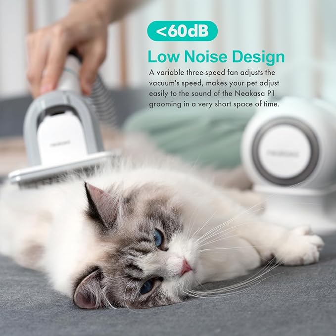 Neakasa P1 Pro Pet Grooming Kit & Vacuum Suction 99% Pet Hair, Professional Clippers with 5 Proven Grooming Tools for Dog and Cat