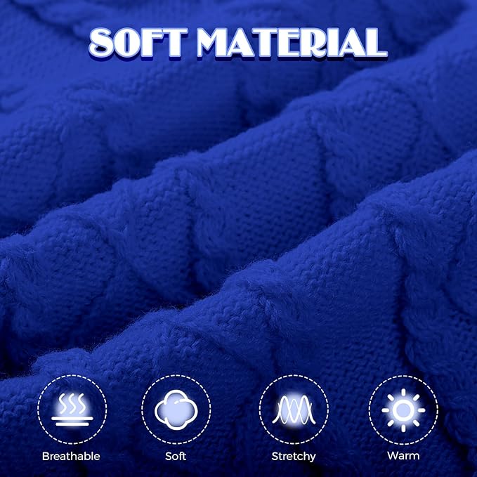 Dog Sweaters for Small Medium Large Dogs Girl, Soft Warm Turtleneck Pup Dogs Shirt, Double Knitting Collar for Outdoor Playing, Warm Dog Clothes (M,Royal Blue)